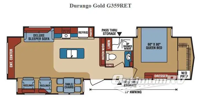 2016 KZ Durango Gold G359RET Floorplan Photo