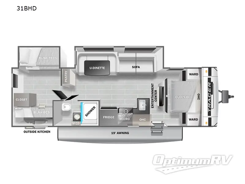 2023 Prime Time Tracer 31BHD RV Floorplan Photo
