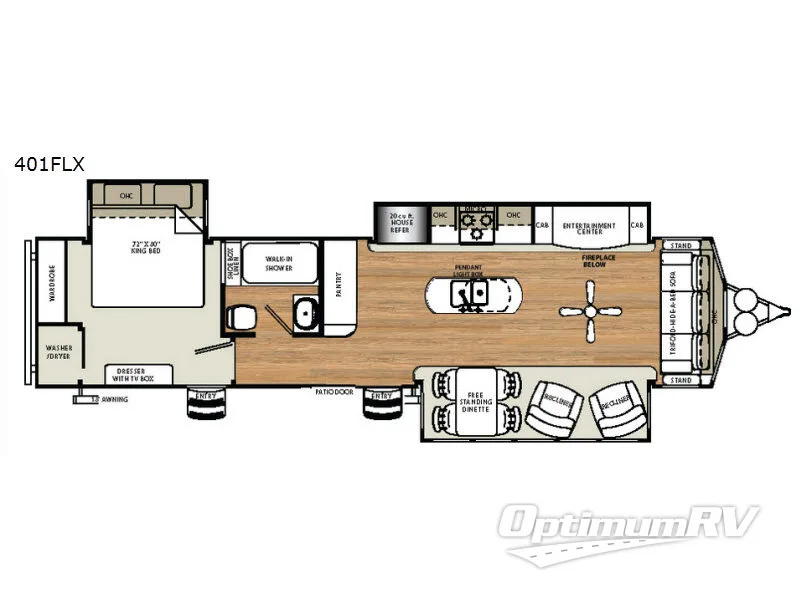 2017 Forest River Sierra Destination Trailers 401FLX Floorplan Photo