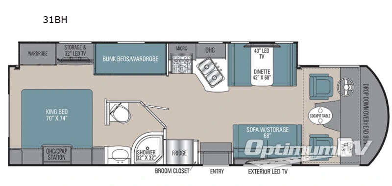 2020 Coachmen Pursuit 31BH RV Floorplan Photo