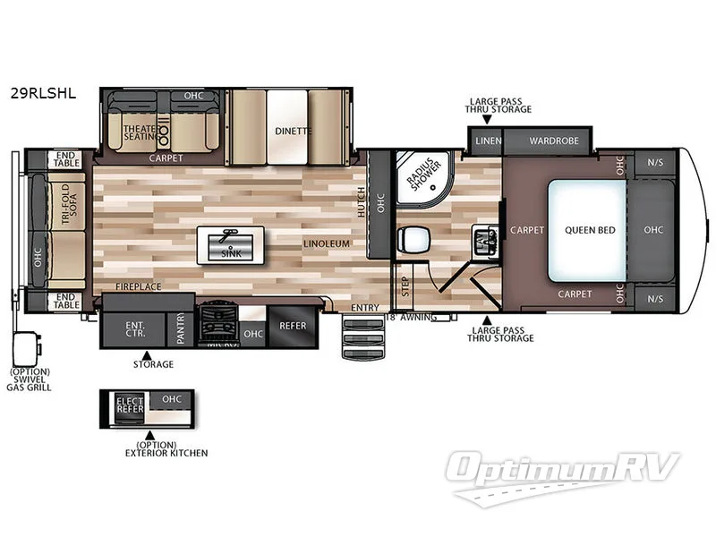 2017 Forest River Wildwood Heritage Glen Hyper-Lyte 29RLSHL Floorplan Photo