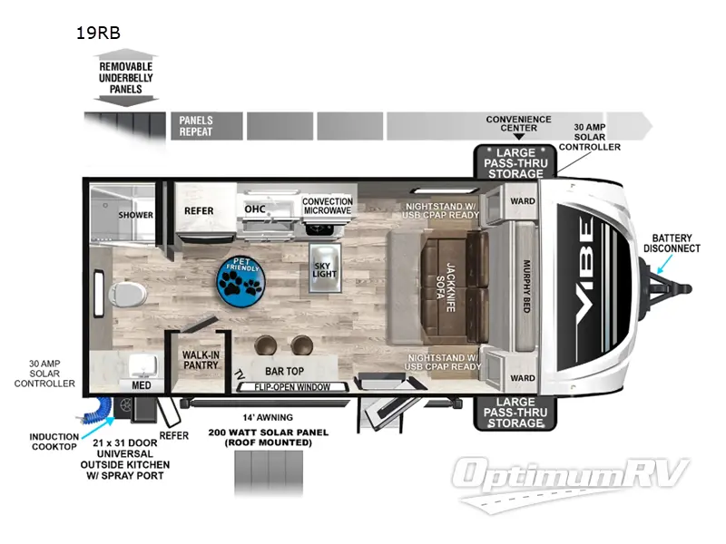 2024 Forest River Vibe 19RB RV Floorplan Photo