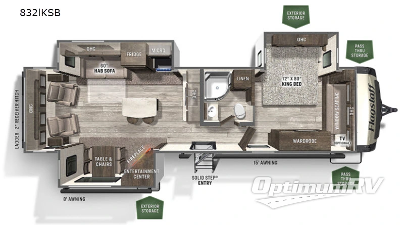 2021 Forest River Flagstaff Classic 832IKSB Floorplan Photo