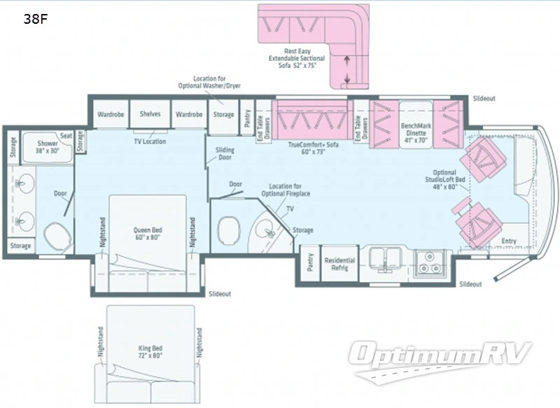 2019 Winnebago Forza 38F Floorplan Photo
