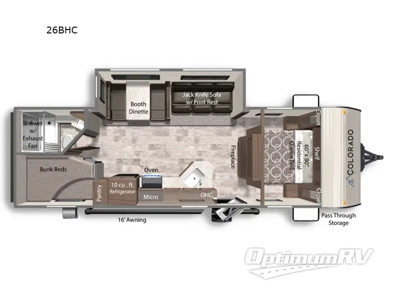 2023 Dutchmen Colorado 26BHC RV Floorplan Photo