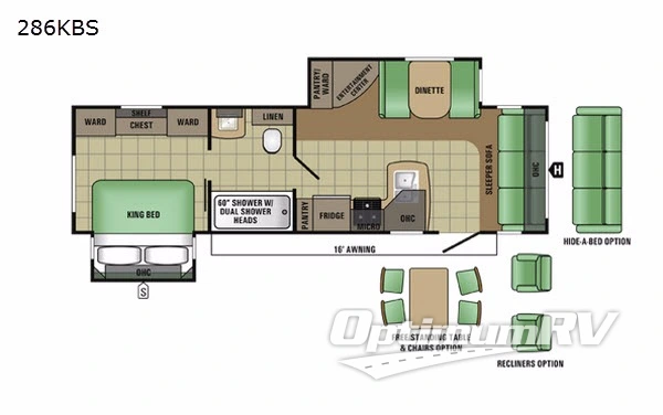 2017 Starcraft Autumn Ridge Grand Touring 286KBS Floorplan Photo