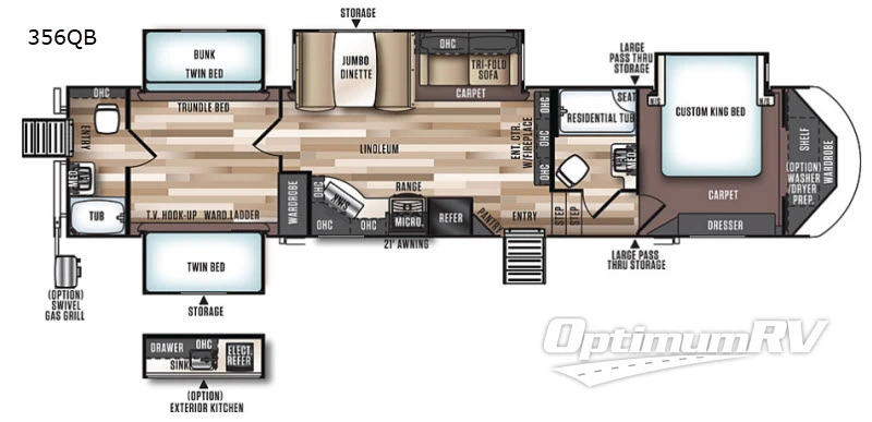 2018 Forest River Salem Hemisphere GLX 356QB Floorplan Photo