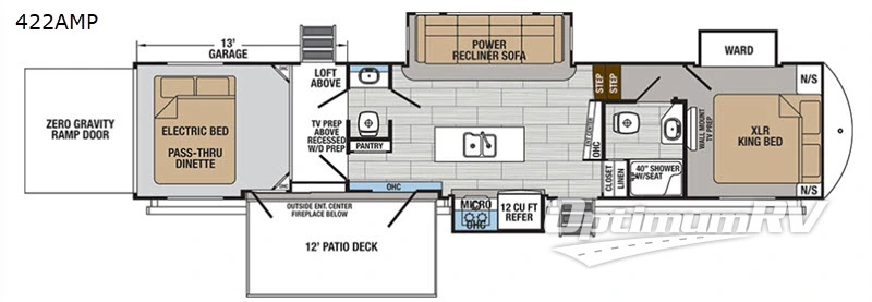 2018 Forest River XLR Thunderbolt 422AMP Floorplan Photo