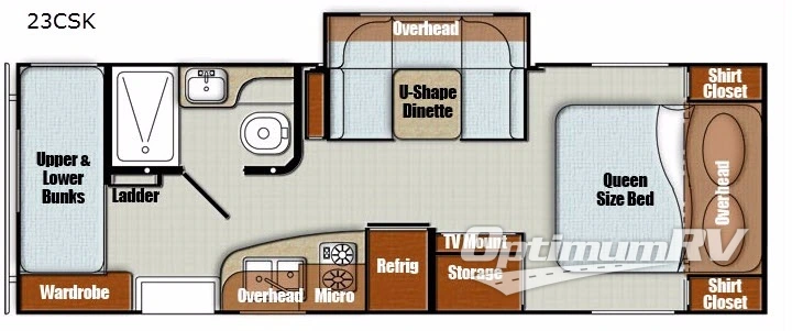 2018 Gulf Stream Vista Cruiser 23CSK Floorplan Photo