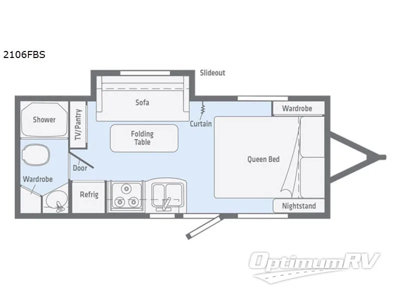 2018 Winnebago Towables Micro Minnie 2106FBS Floorplan Photo