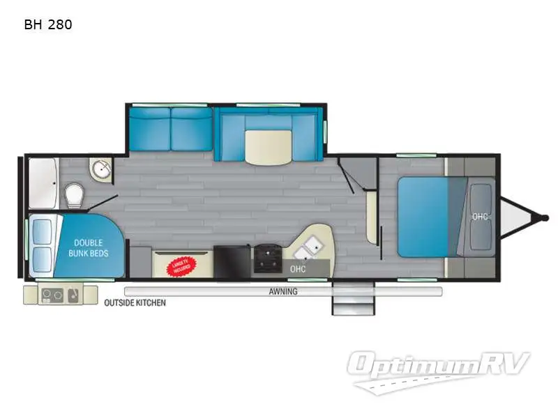 2021 Heartland Pioneer BH 280 RV Floorplan Photo