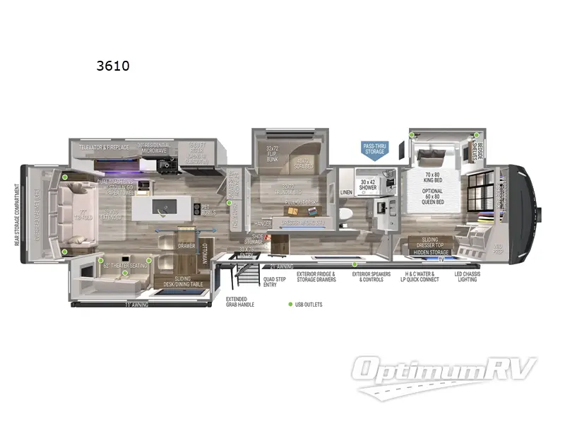 2025 Brinkley Model Z 3610 RV Floorplan Photo
