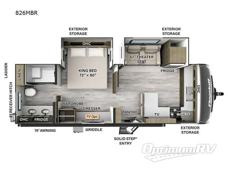 2024 Forest River Flagstaff Classic 826MBR RV Floorplan Photo