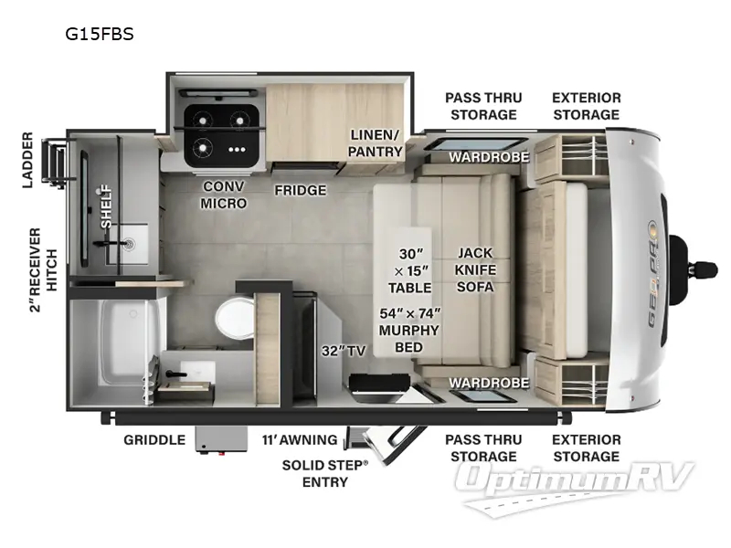 2025 Forest River Rockwood GEO Pro G15FBS RV Floorplan Photo