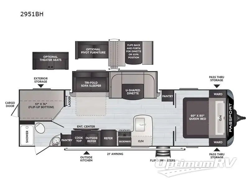 2021 Keystone Passport GT 2951BH RV Floorplan Photo