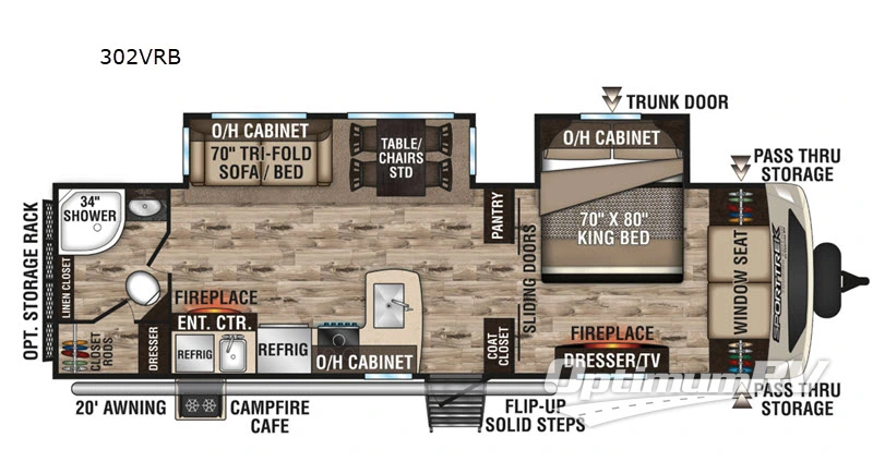 2020 Venture SportTrek Touring Edition 302VRB RV Floorplan Photo