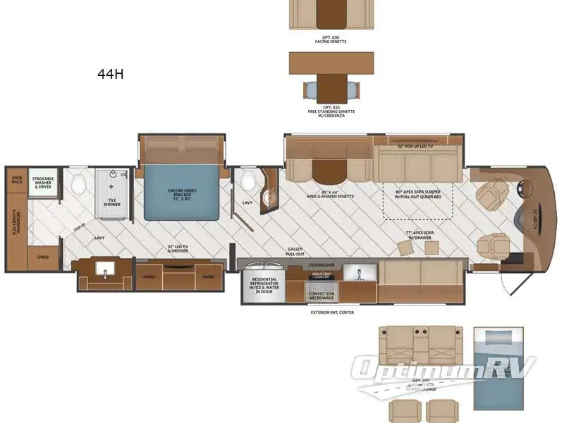 2021 Fleetwood Discovery LXE 44H RV Floorplan Photo
