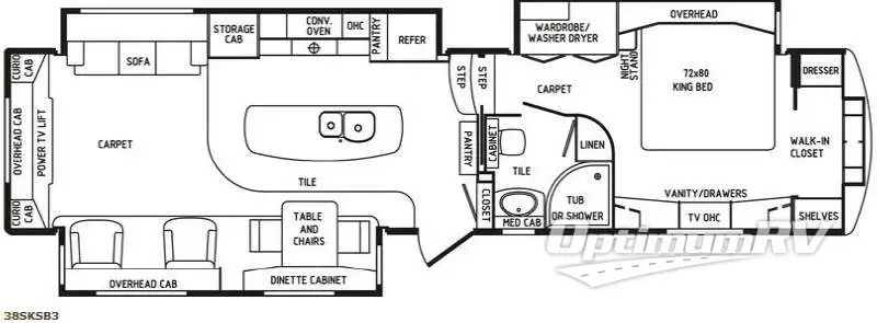 2014 DRV Luxury Suites Mobile Suites 38SKSB3 Floorplan Photo
