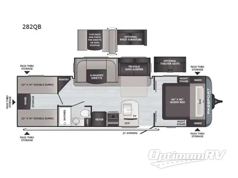 2021 Keystone Passport SL 282QB Floorplan Photo