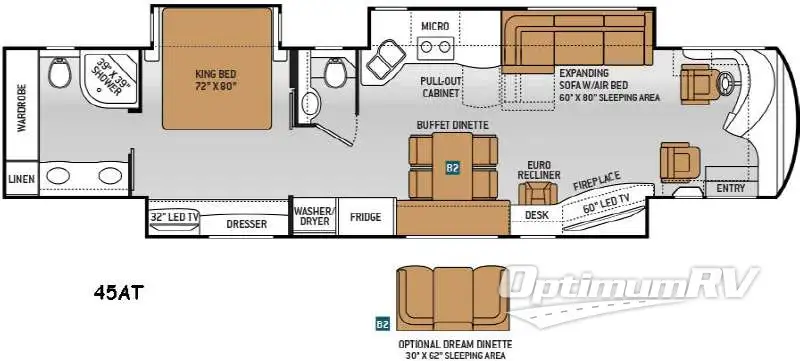 2015 Thor Tuscany 45AT Floorplan Photo