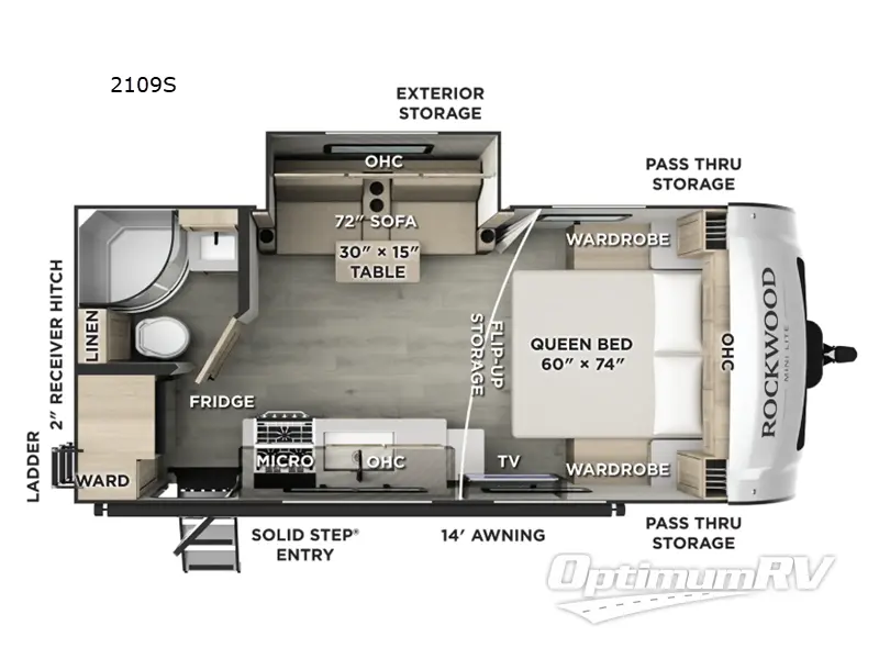 2026 Forest River Rockwood Mini Lite 2109S RV Floorplan Photo