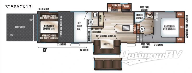 2018 Forest River Cherokee Wolf Pack 325PACK13 RV Floorplan Photo