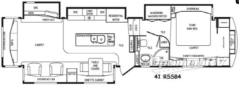 2015 DRV Luxury Suites Mobile Suites 41RSSB4 RV Floorplan Photo