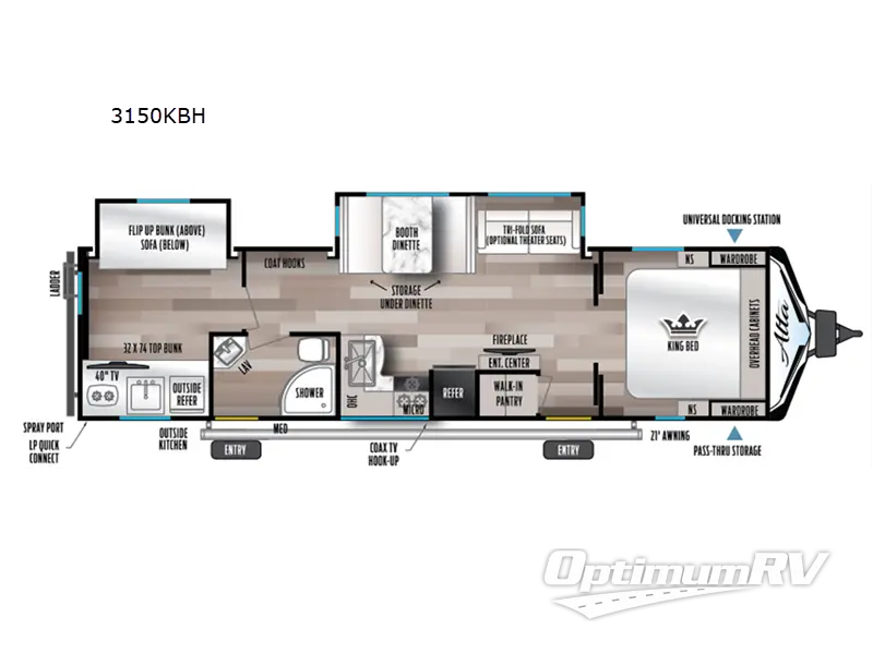 2022 East To West Alta 3150KBH RV Floorplan Photo