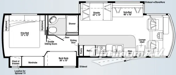 2007 Winnebago Sightseer 35J RV Floorplan Photo