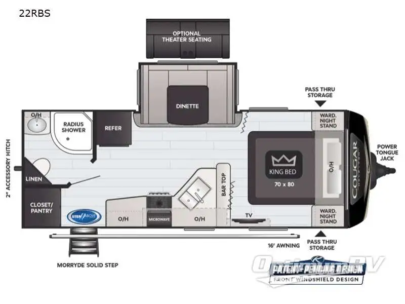 2021 Keystone Cougar Half-Ton 22RBS Floorplan Photo