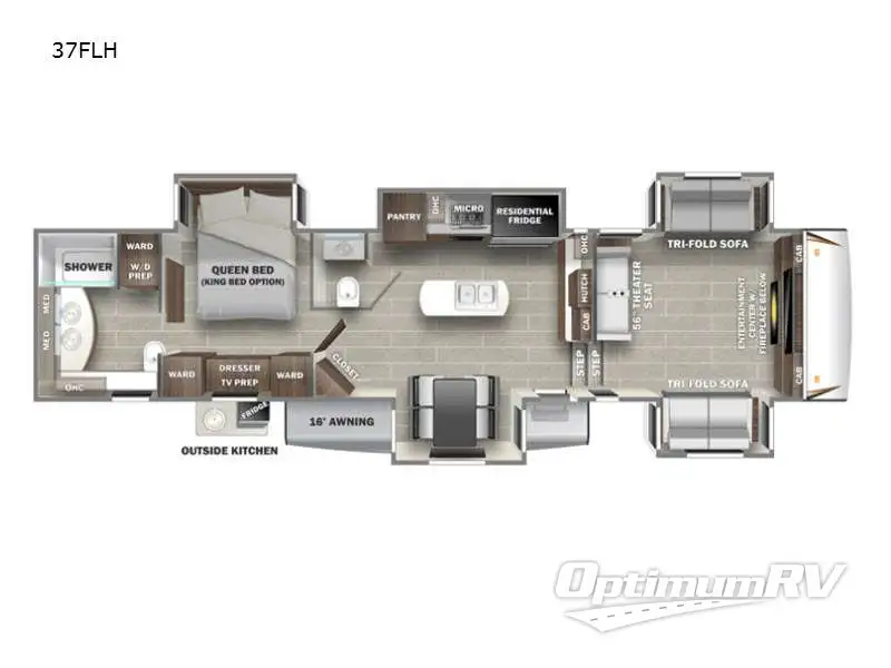 2021 Forest River Sabre 37FLH Floorplan Photo