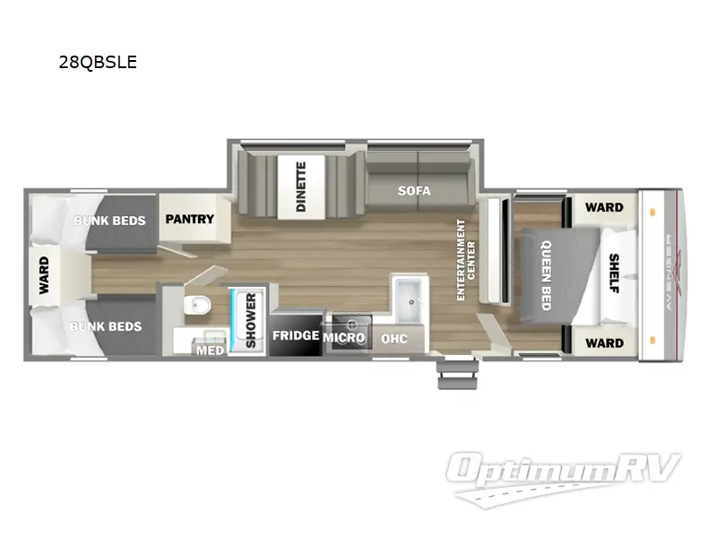 2024 Prime Time Avenger LE 28QBSLE Floorplan Photo