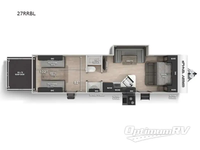 2022 Forest River Cherokee Grey Wolf Black label 27RRBL Floorplan Photo