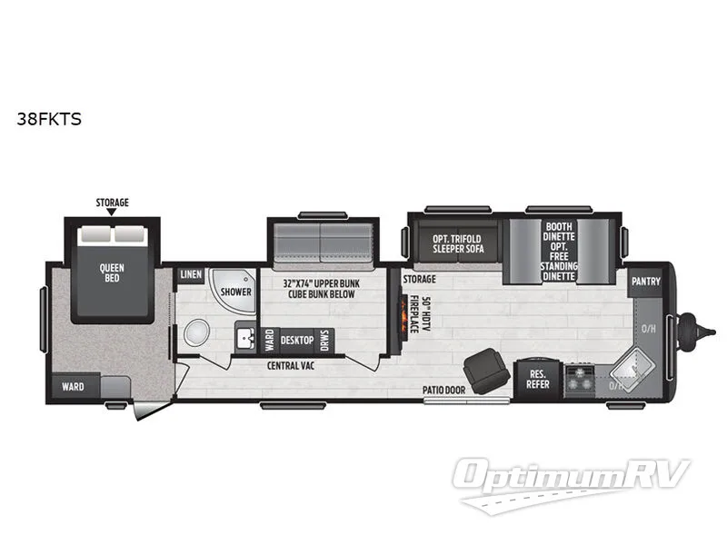 2020 Keystone Hideout 38FKTS RV Floorplan Photo