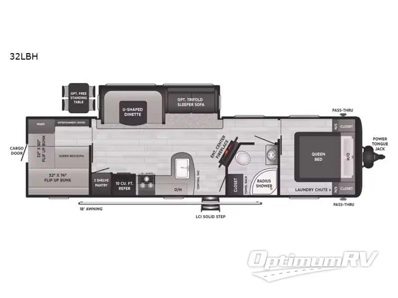 2022 Keystone Hideout 32LBH Floorplan Photo