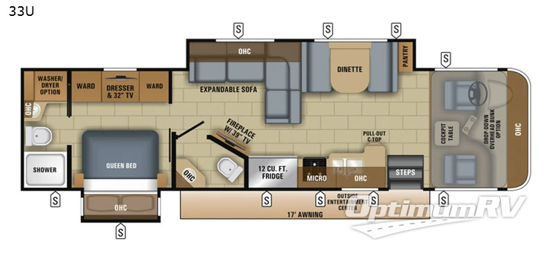 2018 Jayco Precept 33U Floorplan Photo