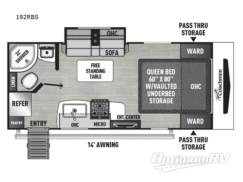 2024 Coachmen Freedom Express Ultra Lite 192RBS Floorplan Photo