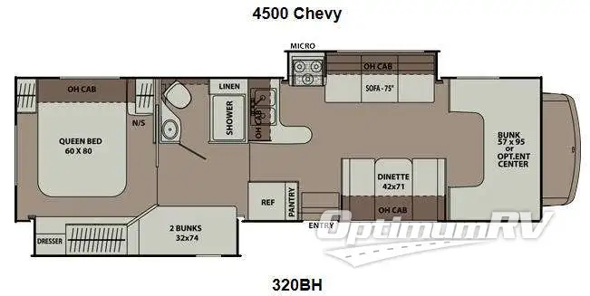 2015 Coachmen Leprechaun 320BH Chevy 4500 Floorplan Photo