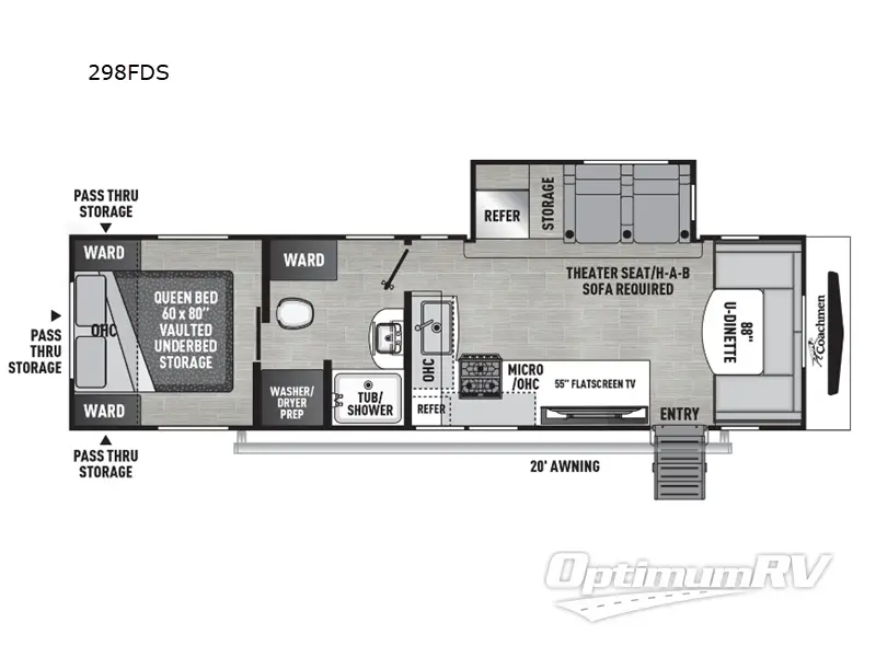 2024 Coachmen Freedom Express Ultra Lite 298FDS RV Floorplan Photo
