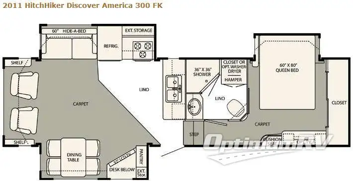 2011 NuWa HitchHiker Discover America 300 FK RV Floorplan Photo