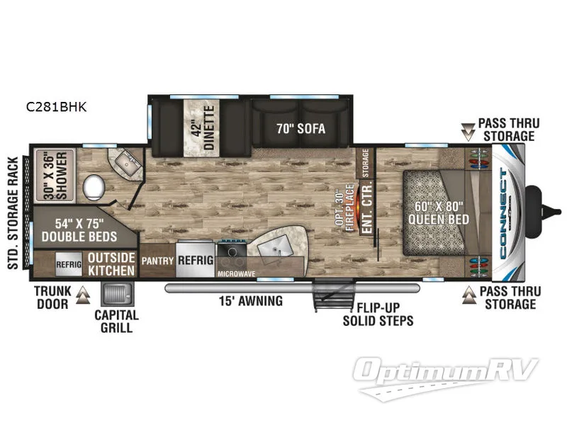 2019 KZ Connect C281BHK Floorplan Photo