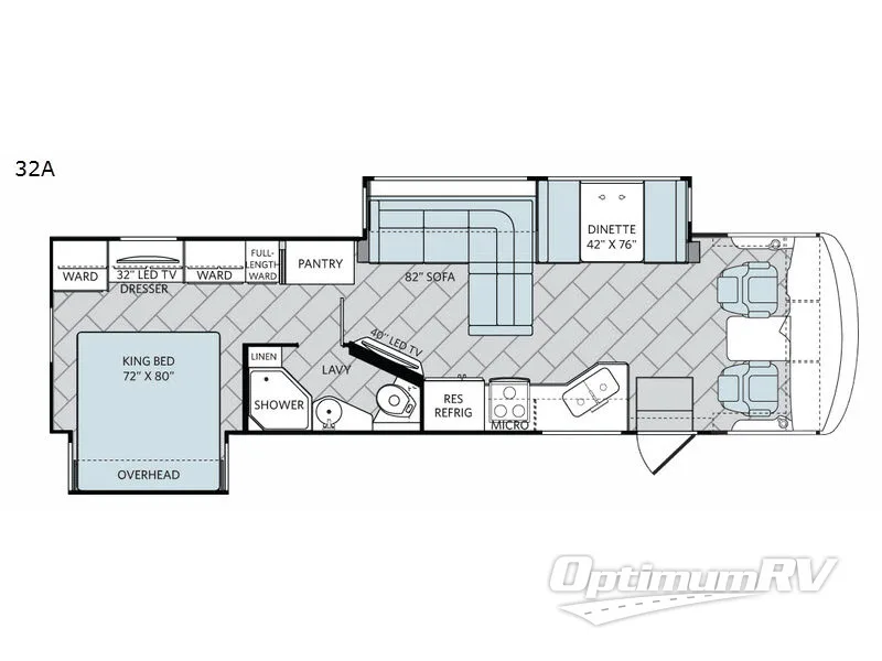 2018 Holiday Rambler Vacationer XE 32A Floorplan Photo