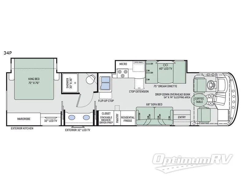 2018 Thor Hurricane 34P Floorplan Photo