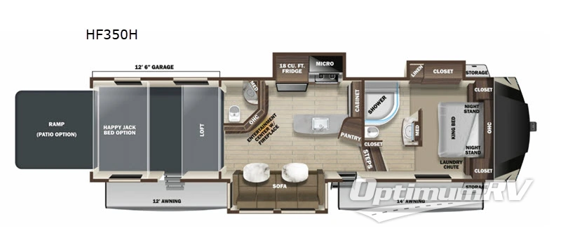 2021 Highland Ridge Highlander HF350H RV Floorplan Photo