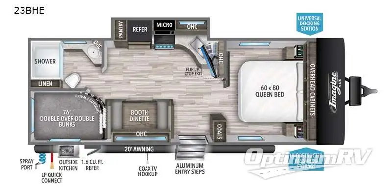 2021 Grand Design Imagine XLS 23BHE Floorplan Photo