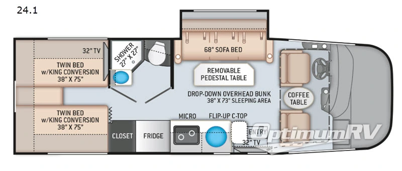 2021 Thor Axis 24.1 RV Floorplan Photo