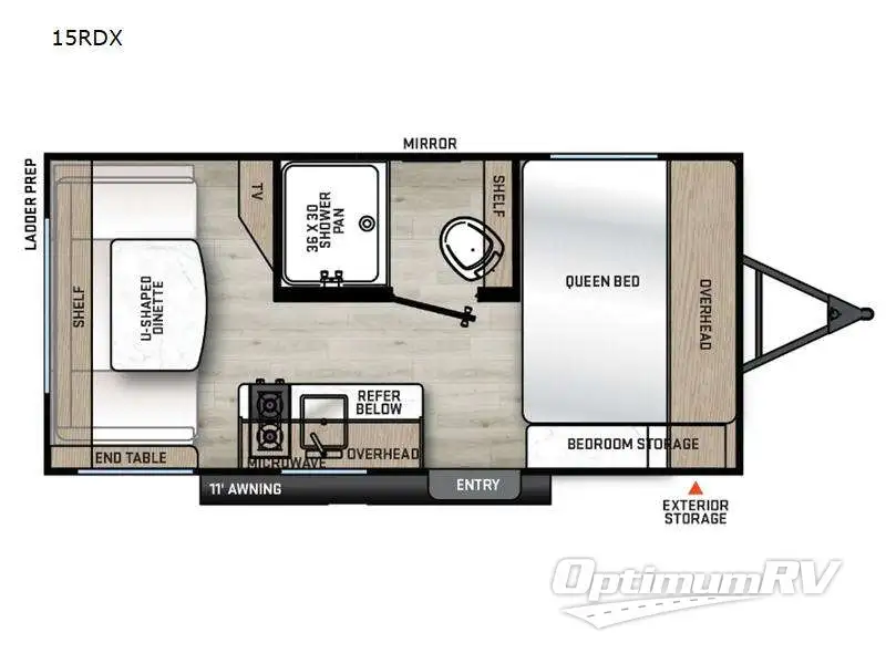 2025 Forest River Aurora Light 15RDX Floorplan Photo
