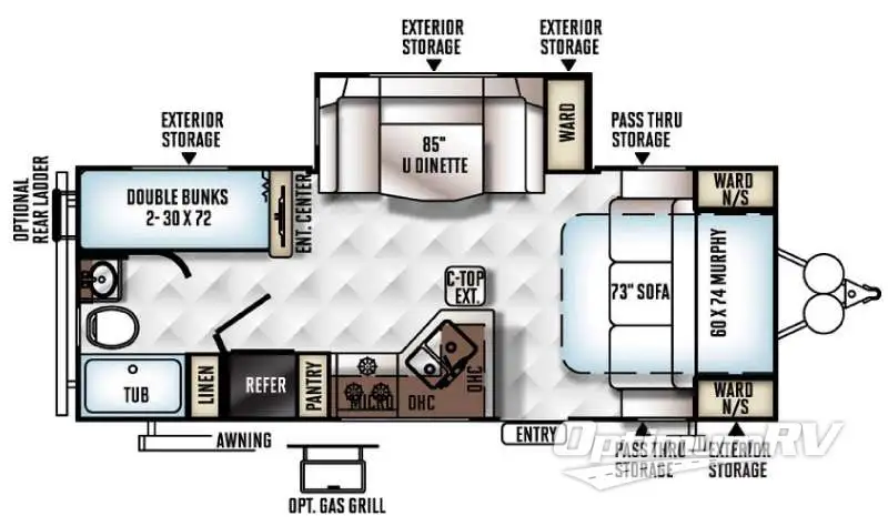 2016 Forest River Rockwood Mini Lite 2504S Floorplan Photo