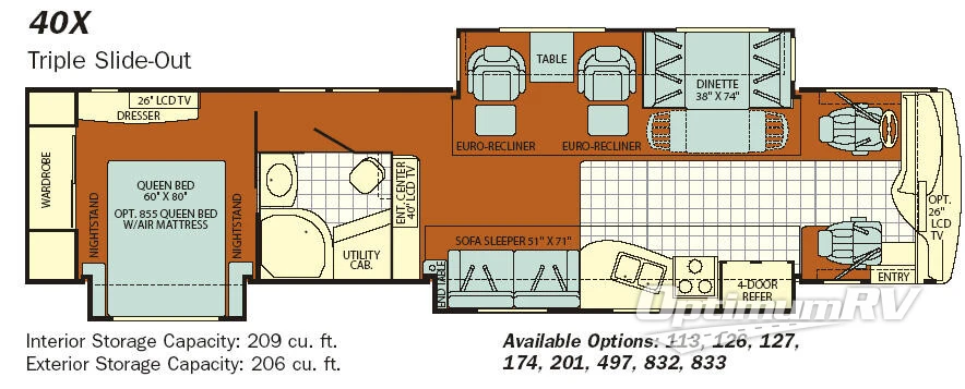 2008 Fleetwood Discovery 40X Floorplan Photo