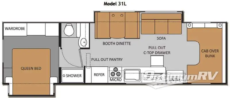 2014 Thor Four Winds 31L Floorplan Photo